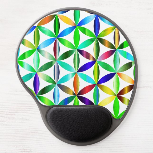 Multi-Colored Flower of Life Gel Mouse Pad (Front)