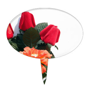 Multi-Colored Flowers Cake Topper