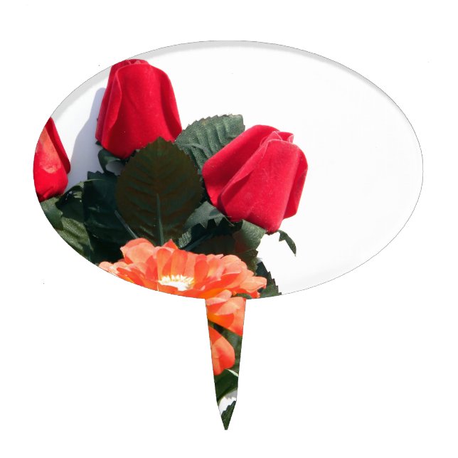 Multi-Colored Flowers Cake Topper (Front)