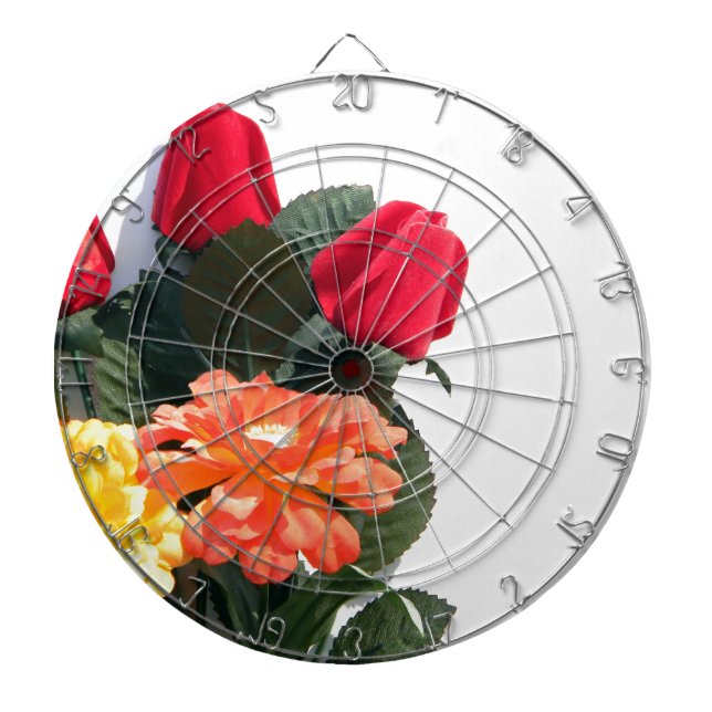 Multi-Colored Flowers Dartboard (Front)