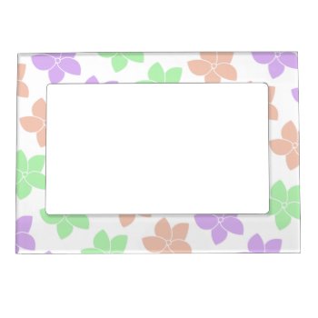 Multi-colored Flowers Magnetic Frame by visionsoflife at Zazzle