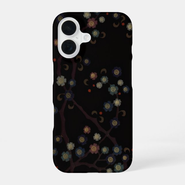 Multi-Colored Flowers On Black Iphone Case (Back)