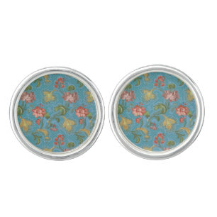 Multi-Colored Flowers Pattern Cufflinks