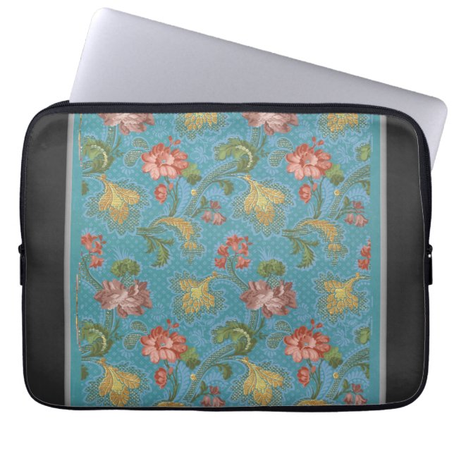 Multi-Colored Flowers Pattern Laptop Sleeve (Front)