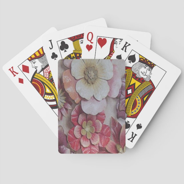MULTI-COLORED FLOWERS POKER CARDS (Back)