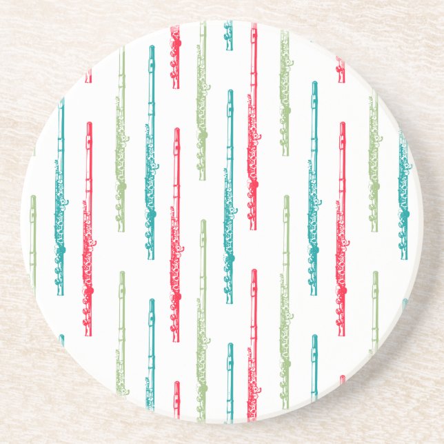 Multi Colored Flutes Drink Coaster (Front)