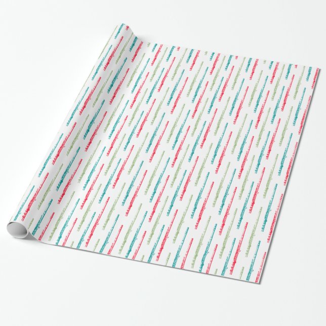 Multi Colored Flutes Wrapping Paper (Unrolled)