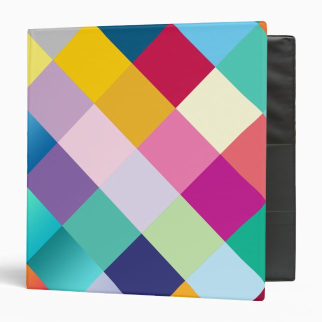 Multi Colored Geometric 3 Ring Binder (Front/Inside)