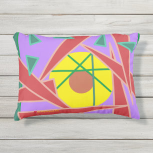 Multi-colored Geometric Outdoor Pillow