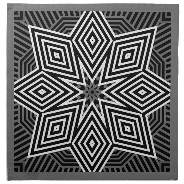 Multi-colored geometric pattern retro cloth napkin (Front)