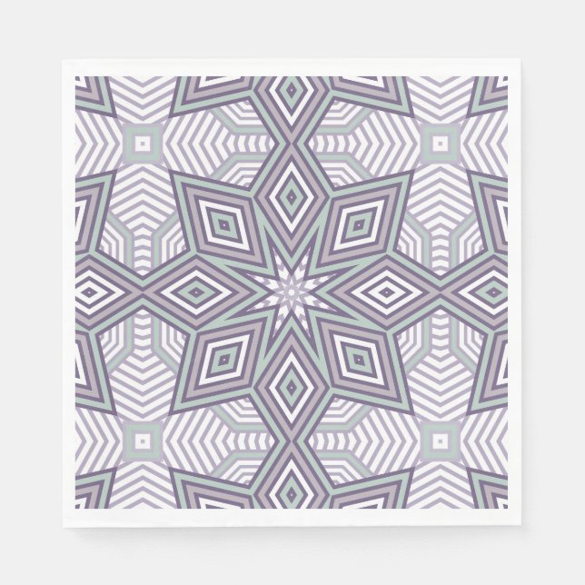 Multi-colored geometric pattern retro napkins (Front)