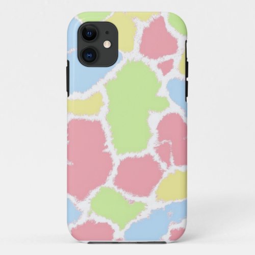 Multi_Colored Giraffe Fur Pattern iPhone 11 Case