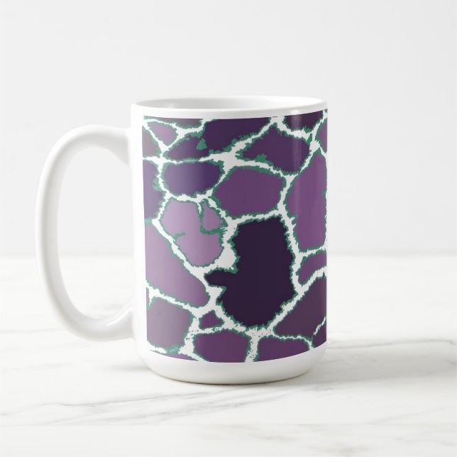 Multi-Colored Giraffe Fur Pattern Coffee Mug (Left)