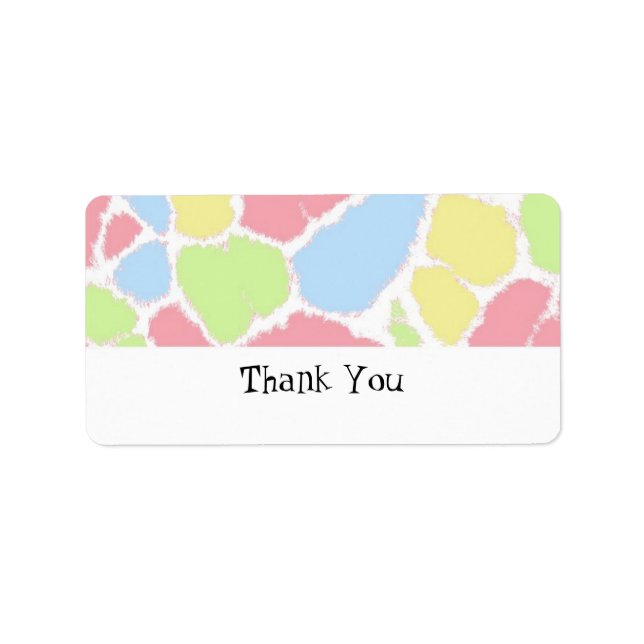 Multi-Colored Giraffe Fur Pattern Label (Front)