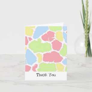 Multi-Colored Giraffe Fur Pattern Thank You Card