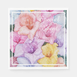 Multi-colored Gladiola Flowers Party Napkins