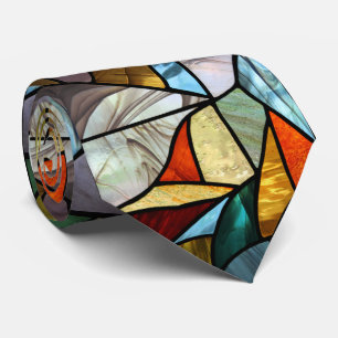 Multi-Colored Glass Abstract Neck Tie