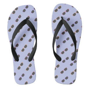 Multi-colored glasses flip flops