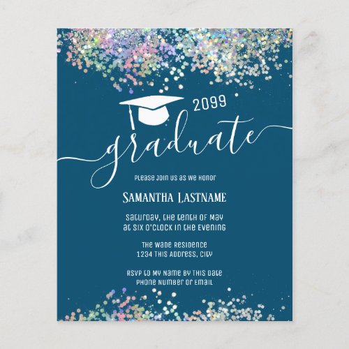 Multi colored glitter graduation party Paper Sheet