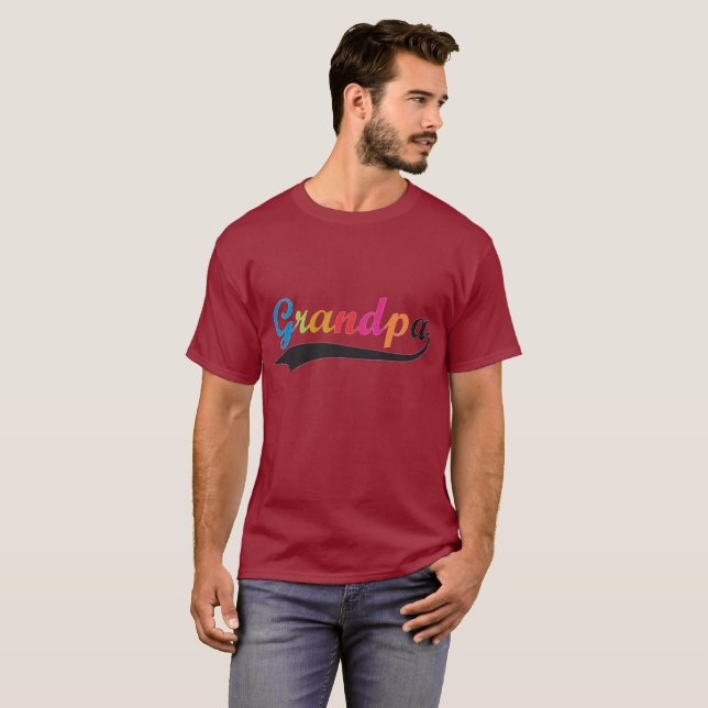 Multi-Colored Grandpa Design T-Shirt (Front Full)