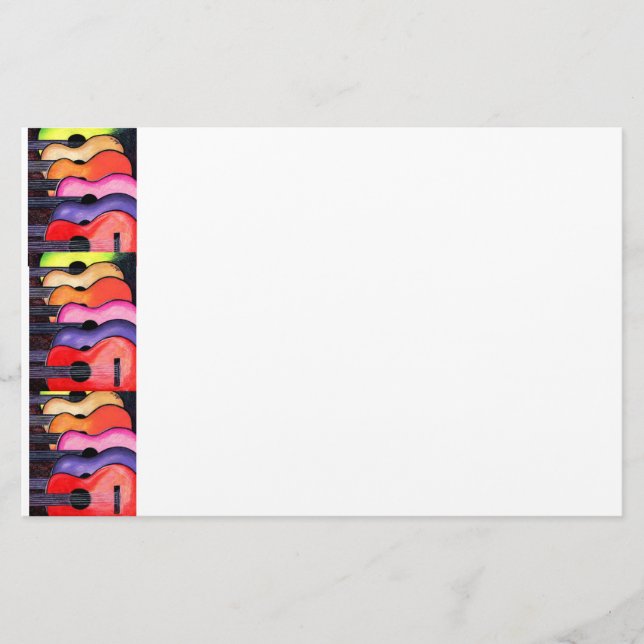 Multi Colored Guitars Stationery (Front)