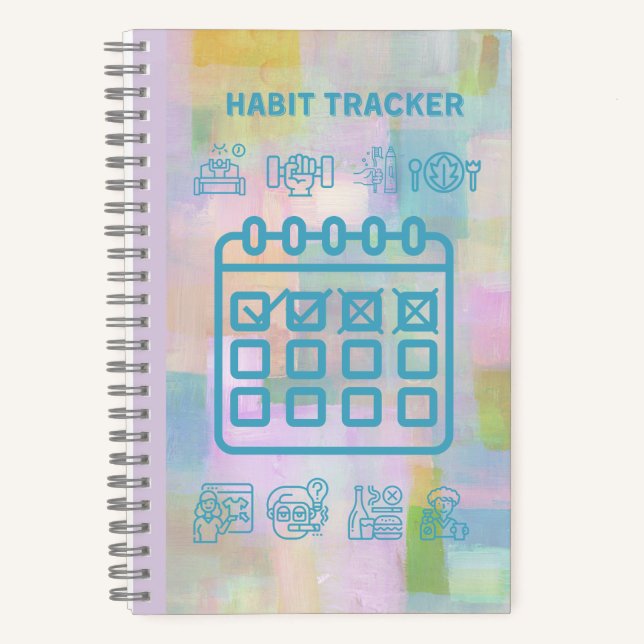 MULTI-COLORED HABIT TRACKER  NOTEBOOK (Front)