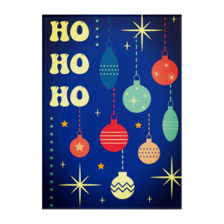 Multi-Colored Hanging Retro Christmas Ornaments Acrylic Print