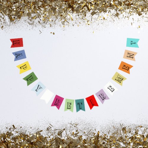 Multi Colored Happy Retirement Party Bunting Flags