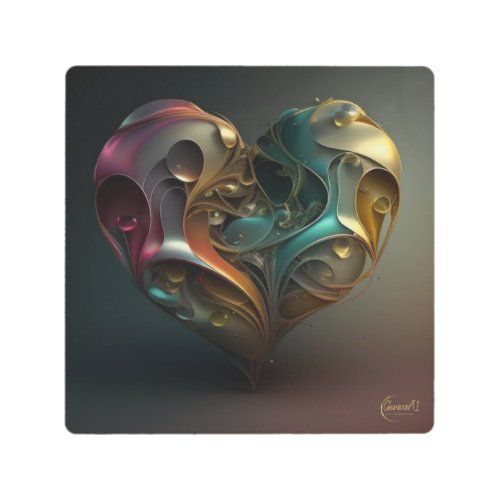 Multi_Colored Heart Metal Wall Art