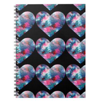 Multi Colored Heart Paint on Wood Notebook