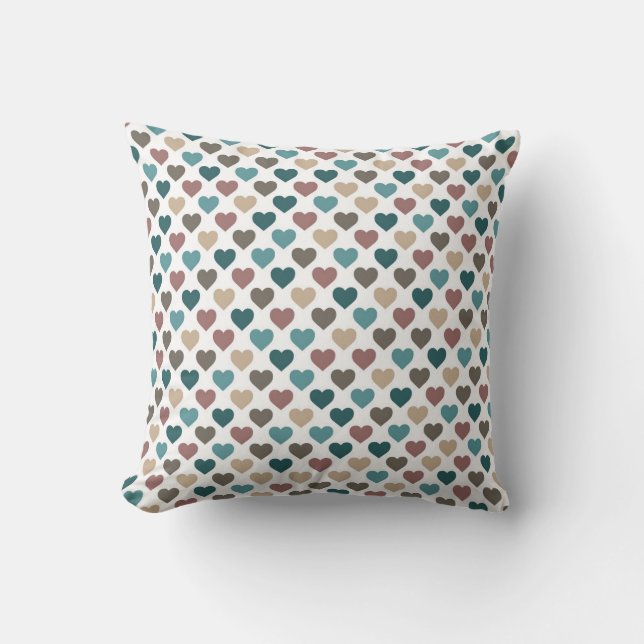 Multi Colored Heart/ Polka Dot Reversible Pillow (Front)