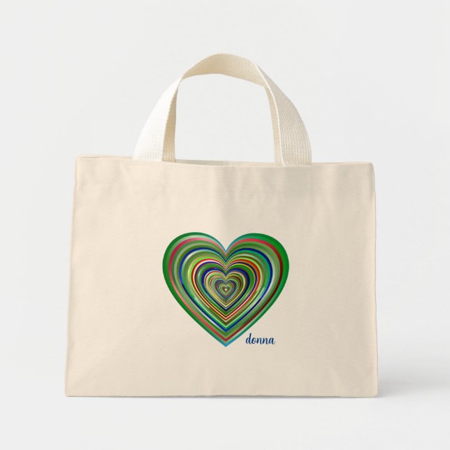 Multi Colored Heart Tote Bag (Front)
