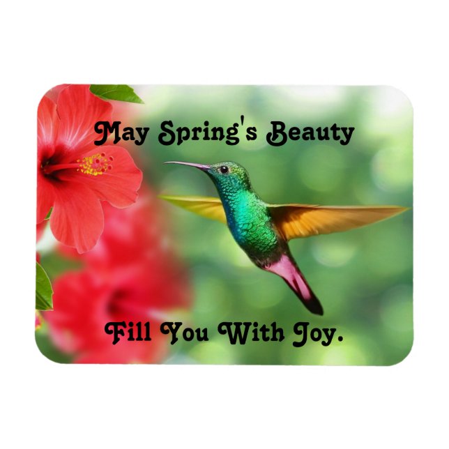 Multi Colored Hummingbird Photo Magnet (Horizontal)
