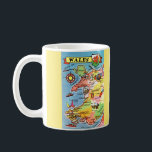 Multi Colored Illustrated Map of Wales Coffee Mug<br><div class="desc">Colorful illustrated vintage postcard map of Wales.</div>