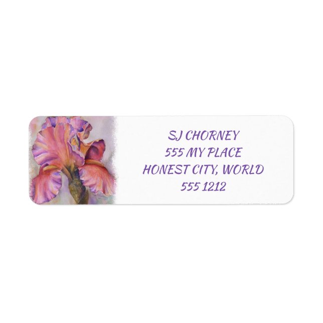 MULTI COLORED IRIS FLORAL LABEL (Front)