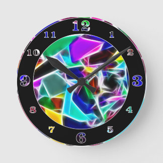 Multi-Colored Jewel Tone Numbered Round Clock