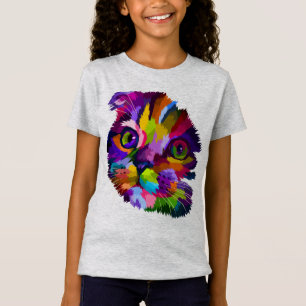 Multi Colored Kitten Pop Art   T-Shirt