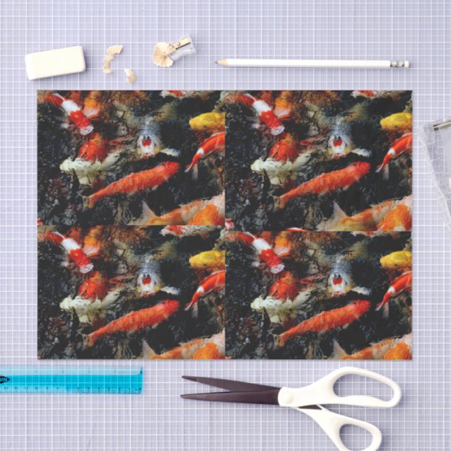 Multi Colored Koi Fish Pond Tissue Paper (Craft)