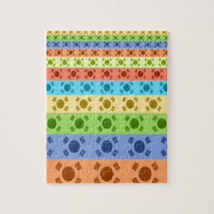 Multi-Colored Korean Flag Art Print Jigsaw Puzzle