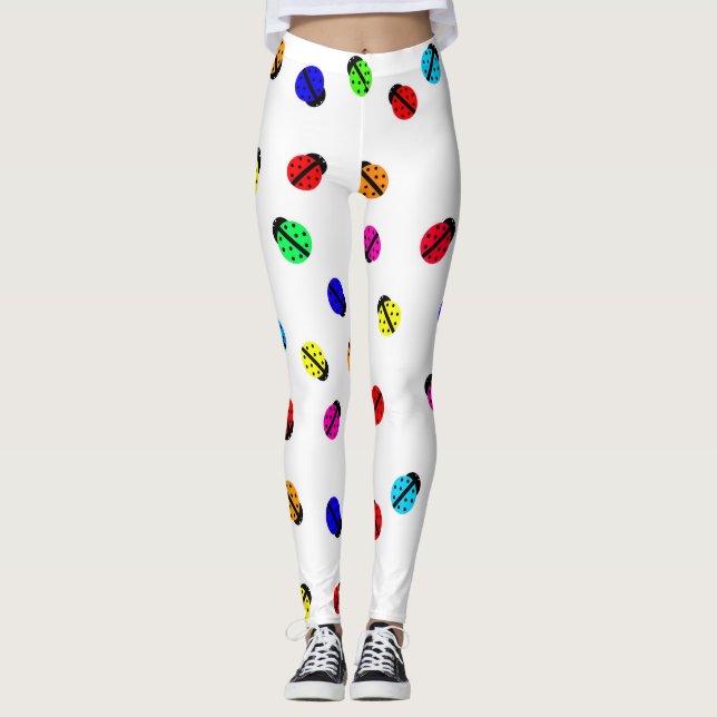 Multi colored Lady Bugs Leggings (Front)