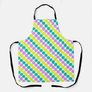 Multi colored large polka dots retro sixties apron