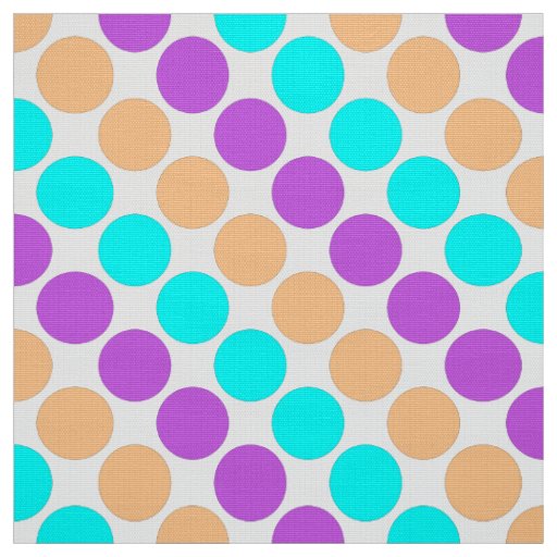 Multi colored large polka dots retro sixties fabric