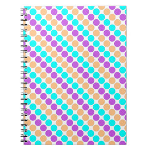 Multi colored large polka dots retro sixties notebook