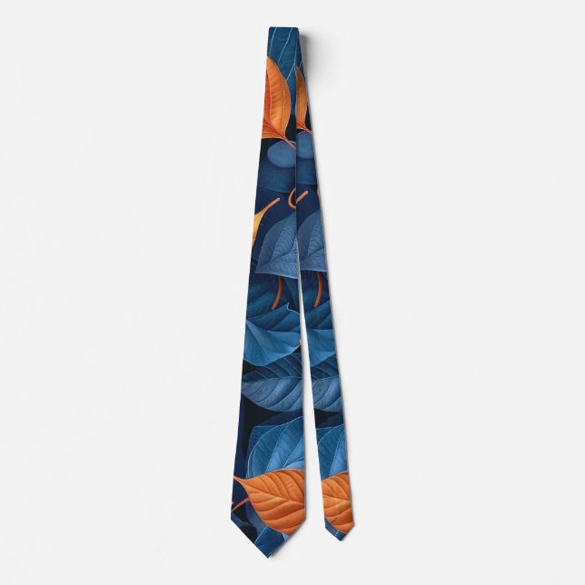 Multi-colored leaf pattern neck tie (Front)