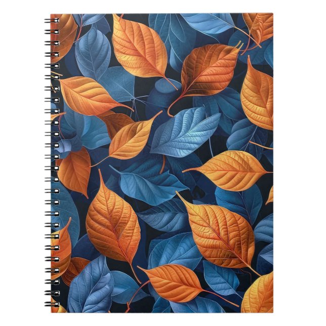 Multi-colored leaf pattern notebook (Front)