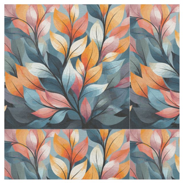 Multi-colored Leaves Thunder_Cove Fabric (Close Up)