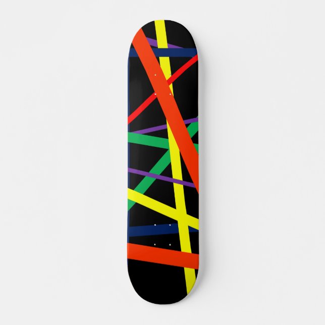 Multi-Colored Lined Skateboard (Front)