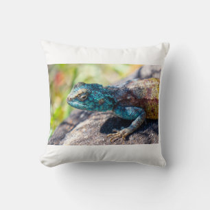 Multi-Colored Lizard Tote Throw Pillow