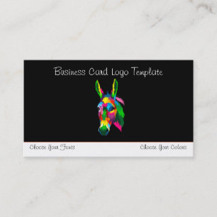 Multi-Colored Logo Donkey Business Card