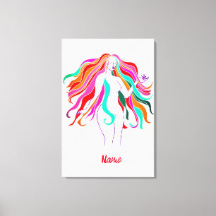 Multi-colored long-haired goddess Thunder_Cove Canvas Print